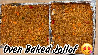 HOW TO MAKE JOLLOF RICE IN THE OVEN| SIMPLE AND EASY WAY| Cook With Me 👩🏾‍🍳 🥘