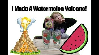 Kids DIY Science Experiments Watermelon Volcano With Baking Soda & Vinegar & Blow Up A Balloon