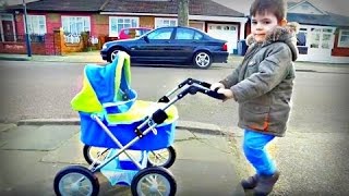 Kids Pushing Baby Doll Stroller/Incy Wincy Spider Song/Pre-school/Nursery Rhymes  with Emily Tube