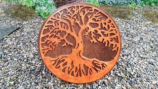 Tree Of Life cut out on plywood, scroll saw project.