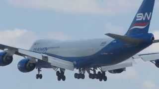 Silk way Boeing 748 landing runway 30 at Ben Gurion aiport-Israel