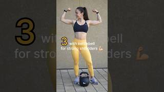 3 with kettlebell for shoulder STRENGTH and STABILITY 💪🏻 #kettlebellworkout #veronikasplace