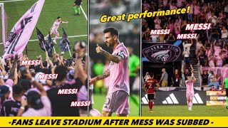 CRAZY SCENE: Inter Miami fans flood out of the stadium after Lionel Messi was subbed