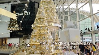 CHRISTMAS VIBES MALL MARINA BAY SANDS SINGAPORE BRANDED DIOR GOLD TREE POHON NATAL TERCANTIK 2023