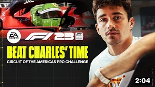 My 1st attempt at beating Pro Charles Leclerc on COTA #f12023 #charlesleclerc #proVSnoob