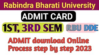 RBU DDE| Admit Card: 1st, 3rd sem ADMIT Card download online Process 2023| Exam center Check.. #RBU