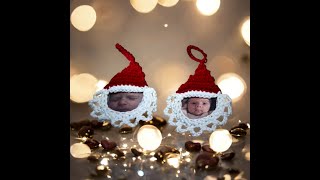 Tuto cadre photo père Noël au crochet spécial gaucher @AlextitiaTutoCrochet