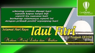 Cara buat desain banner ucapan Idul Fitri di CorelDraw