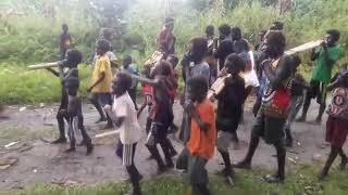 AROB Children (Nagovis) Celebrate Election win With Bamboo flutes.