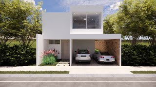 CASA MINIMALISTA de 7x12 PEQUEÑA ACOGEDORA con ÓPTIMA DISTRIBUCIÓN | 3 Habitaciones