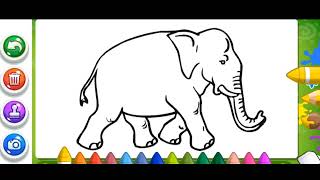 Learn Coloring Elephant #colors #coloring #drawing