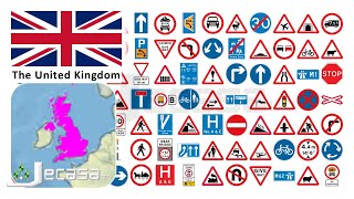 Traffic-Road Signs in the United Kingdom (London, Birmingham, Manchester, Liverpool, Glasgow)