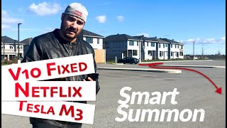 Version 10 Fixed! SMART SUMMON with my Tesla Model 3 Standard Range Plus