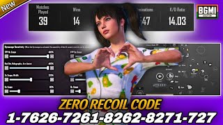 BGMI BEST🔥 SENSITIVITY SETTINGS || BGMI SENSITIVITY CODE TODAY || BGMI ZERO RECOIL SENSITIVITY CODE