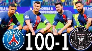 FIFA 25- MESSI RONALDO NEYMAR & MBAPPE | ALL STARS | PSG 100-0 INTER MIAMI #fc25