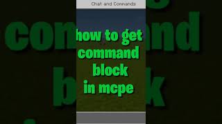 how to get command block in Minecraft PE