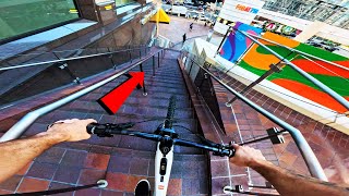 RIDING INSANE URBAN DOWNHILL ON EMTB *FULL SPEED*