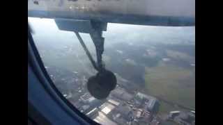 Dash 8 Bombardier Q400 FlyBe landing Salzburg airport Feb 1st 2014