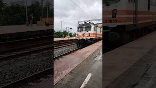 Train arriving at A Peaceful Indian Railway station.Train Travel. Rural people lifestyle. Village