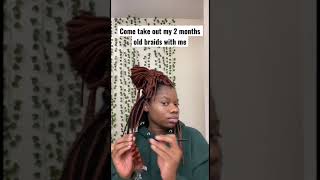 BOX BRAIDS TAKEDOWN  6 hours 😳 #shorts #naturalhair #boxbraids #curlyhair