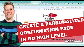 Go HighLevel - Create Personalized Confirmation/Onboarding Page using Custom User Variables