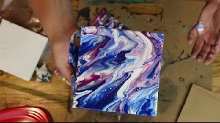 How to do FLUID ABSTRACT PAINTING Using a ZIPLOCK BAG (and craft paint)