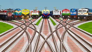 9 Superfast Crossing In Indian Train Crossing 3D At Bumpy GRANDIENT 🔺 Railroad Tracks | train videos