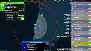 Sismo 5.2 Mw [20 km al Este de Concepción, Chile] | Replay del Monitoreo Sísmico | 03-04-2024