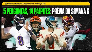 🏈 Semana 6 da NFL: Prévia com 🦓 PALPITES & 5 PERGUNTAS para serem respondidas