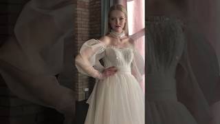 Sansa organza wedding dress ballgown with a bow-knot