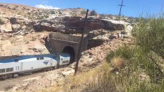 Amtrak at the west portal of ruby tunnel, entrance to ruby canyon