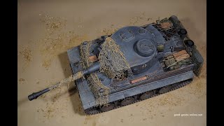 Heng-Long RC Tank 3818 Tiger 1 Tank Painted with Grey Camouflage Painting RC Tiger Tank Weathering