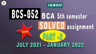 BCS 052  BCA 5th Semester Solved Assignment 2021 | #Ignou solved assignment