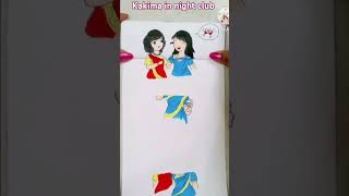 kakima der party time in paper folding art 🩷#papercraft#drawing#cartoon#comedy#funny#viral#shorts