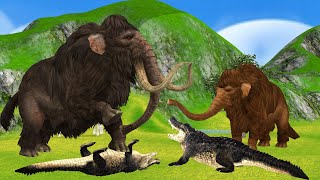 Woolly Mammoth Elephant Vs Crocodile Giant Animal Fights Video Biggest Animals Epic Battle Video