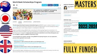 2022-2024 Joint Japan/World Bank Graduate Scholarship Program for Students from Developing Countries