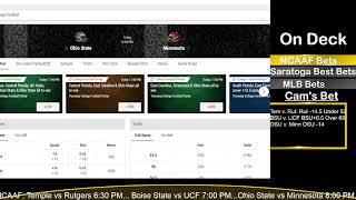 Best Bets Today! Horse Racing, College Football, and MLB.