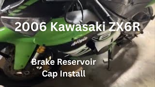 2006 Kawasaki ZX6R Aluminum Brake Reservoir Ca￼p Install & Soft Rear Brake Repair Who Knew