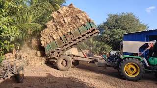 sugarcane dumping trolley John Deere 45hp