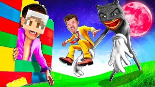 Podvádím CARTOON CAT MONSTRUM ve STAVEBNÍ SOUTĚŽI v Minecraftu!