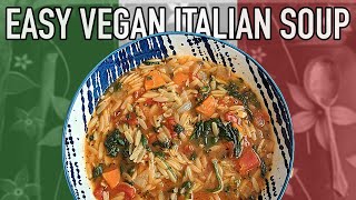 SUPER SIMPLE VEGAN ITALIAN SOUP RECIPE | Orzo Spinach Soup