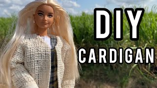 DIY No Sew Cozy Cardigan for Barbie Dolls