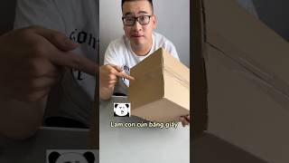 Nhờ anh bạn LÀM CON CÚN bằng giấy carton 😱 cái kết bất ngờ | Bò Cutie #diy #shorts