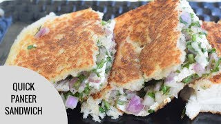 QUICK and EASY Breakfast Recipe - Quick Paneer Sandwich | Paneer Green Sandwich Recipe | Foodinbrief