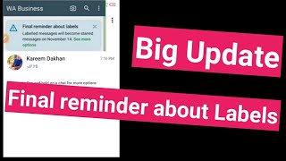 Final reminder about labels in WhatsApp