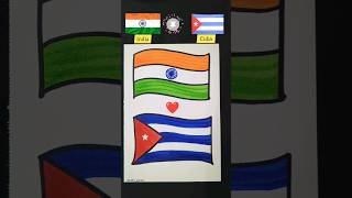 Indian flag 🇮🇳~ Cuba flag 🇨🇺 ~ How to draw Indian flag #flag #independenceday #shorts #reels #viral