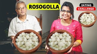 DAD VS DAUGHTER RASGOLLA EATING CHALLENGE | Bengali Rosogolla Eating Competition | Food Challenge