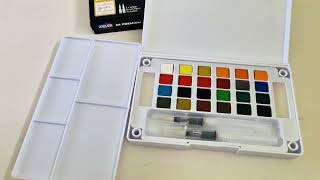 Unboxing video for our PREMIUM 24 half pan watercolour set.