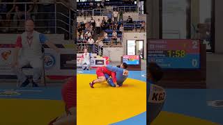 MERZLIKIN Aleksei (FIAS 1) wins in the bout against TOKTOGONOV Bekbolot (KGZ). World #SAMBO Cup 2024