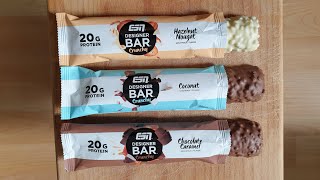 ESN Designer Bar Crunchy 60g im Test (Coconut, Hazelnut Nougat, Chocolate Caramel)